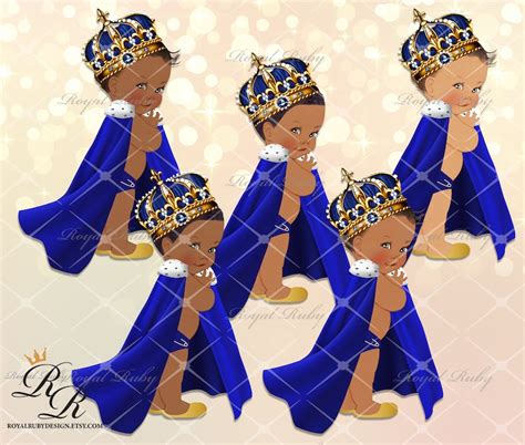 Royal Prince Blue Gold Baby Boy African American Baby 3 Etsy