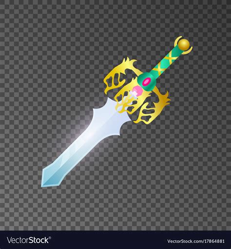 Epic Sword Isolated Game Element Royalty Free Vector Image