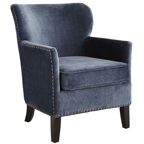 Osmond armchair, ink blue velvet. Lyndon Ink Blue Armchair | Blue armchair, Armchair ...