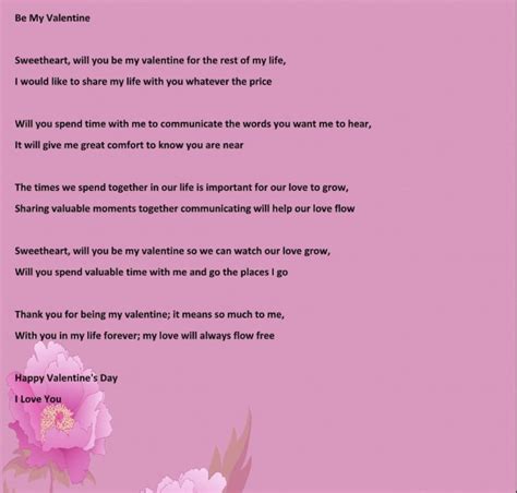 Be My Valentine Digital Download Poem Etsy New Zealand