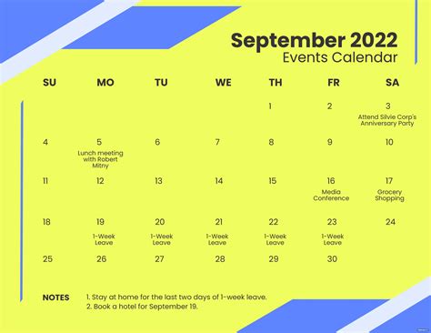 Simple September 2022 Calendar Template In Psd Illustrator Word