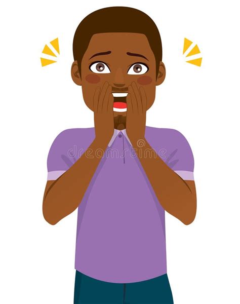 Black Man Shocked Surprise Expression Stock Vector Illustration Of