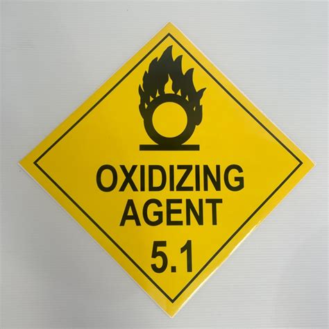 Hazardous Materials Placard Oxidising Agent Class Marair