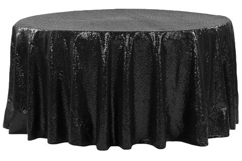 Glitz Sequins 132 Round Tablecloth Black Sequin Tablecloth 120
