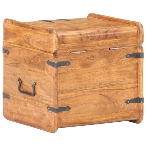 Rustic Solid Acacia Wood Storage Trunk Cube Storage Chest Etsy