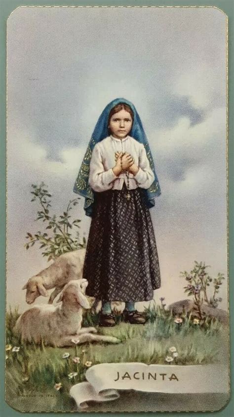 Santino JACINTA Di Fatima Holy Card Holy Cards Catholic Saints Catholic