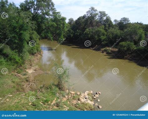 Limpopo River At Stockpoort Border Post Stock Photo Image Of Bank