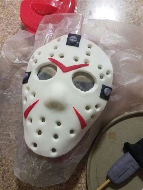 Friday The 13th Jason Voorhees Mask I Made For A Cake Topper Out Of