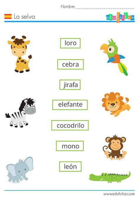 Aprender Español Fichas Infantiles Con Vocabulario En Español