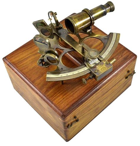 nautical maritime ~ brass sextant w wooden box ~ sextant astrolabe ebay wooden boxes