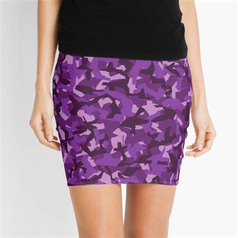 Purple Camouflage Pattern Mini Skirt By Monsavifashion Purple