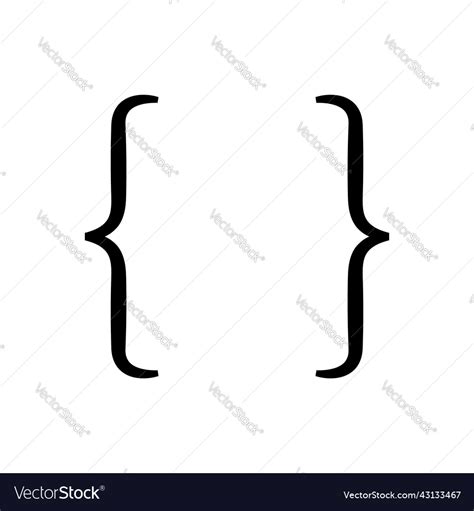 Curly Bracket Icon Parenthesis For Text Symbol Vector Image