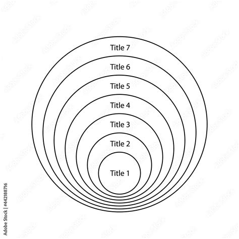 Blank Concentric Circles Diagram Template Clipart Image Isolated On