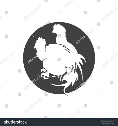 Silhouettes Fighting Cocks Vector Illustration Isolated Stock Vector Royalty Free 2252082035