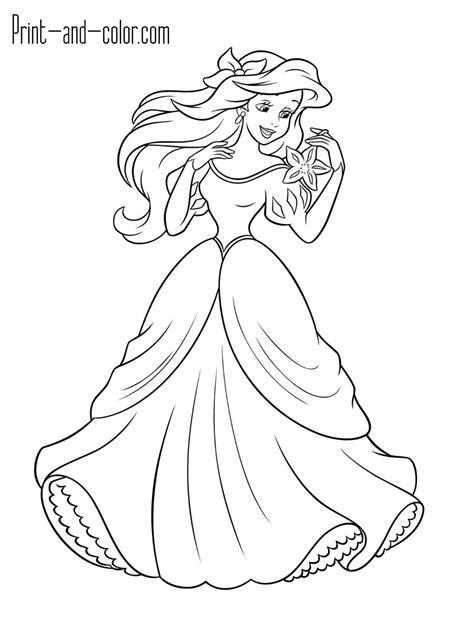 The size of this coloring sheet is 8.5 x 11 so all you need is regular copy paper and your printer, and you're good to go! The Little Mermaid coloring pages | Print and Color.com