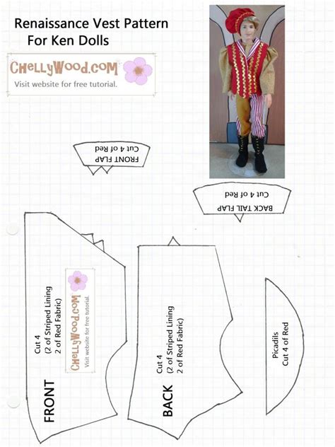Diy ken doll and barbie doll clothes life hacks. Vest Pattern for Ken #Dolls Is Free to Print (Great for # ...