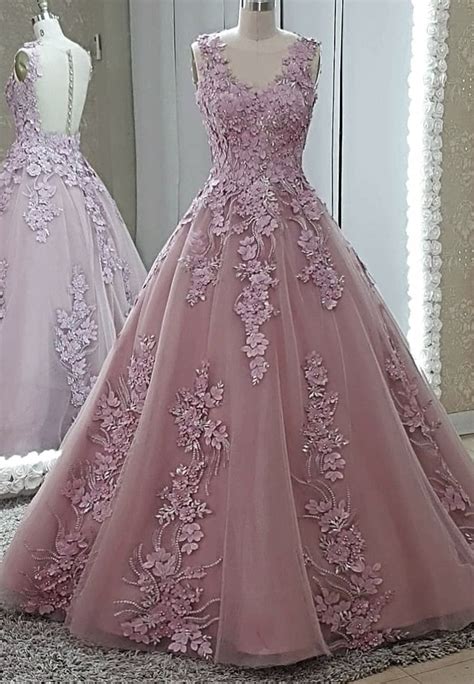 Pink Tulle Appliqu Prom Dress Evening Dress On Luulla