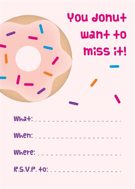 Free Printable Donut Party Invitation Template Free
