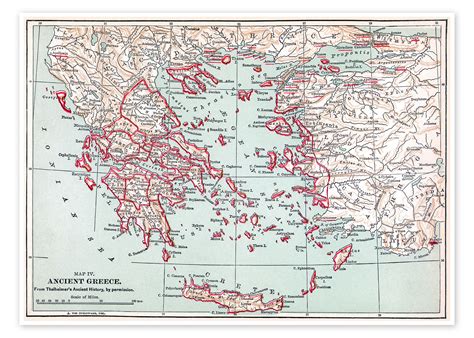 Mapa De La Antigua Grecia De Granger Collection En Póster Lienzo Y