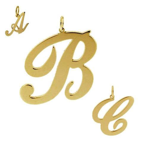 9ct Gold Initial Letter Pendant Carrie Style Initial Any Etsy Uk