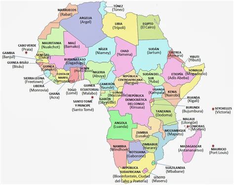 Paise Del Continente Africano Mapa