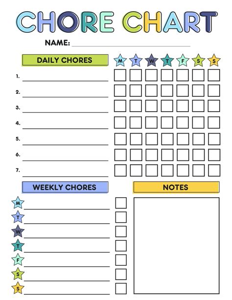 10 Of The Best Free Printable Chore Charts For Kids P