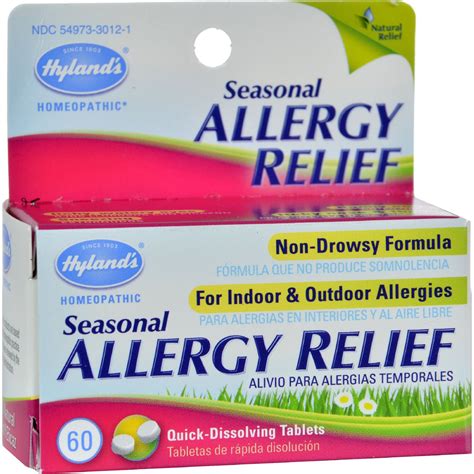 Hylands Homepathic Seasonal Allergy Relief - 60 Tablets - Hylands Seasonal Allergy Relief ...