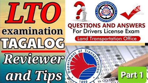 Lto Examination Tagalog Reviewer Lto Reviewer And Tips Lto Exam