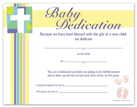 Baby Dedication Certificate Worship Supplies