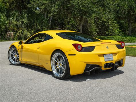 Ferrari 458 Yellow With Adv1 Adv52 Track Spec Cs Aftermarket Wheels