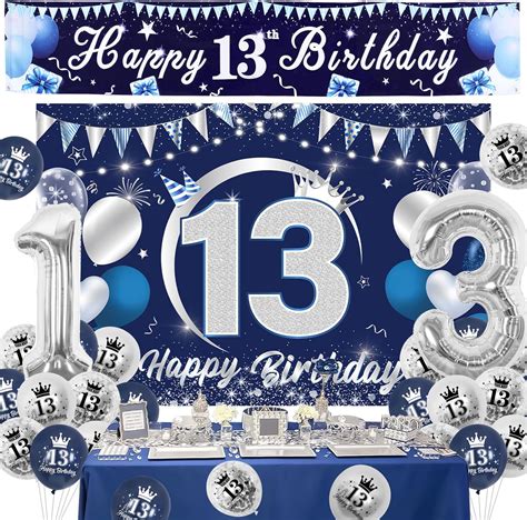 Wonmelody 24 Pieces 13th Birthday Decorations For Boys And