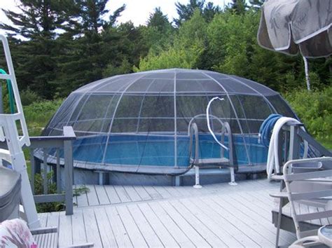 See more ideas about pool enclosures, pool, enclosures. Round Pool Igloo The Pool Igloo complete above ground pool screen cage system. A unique product ...