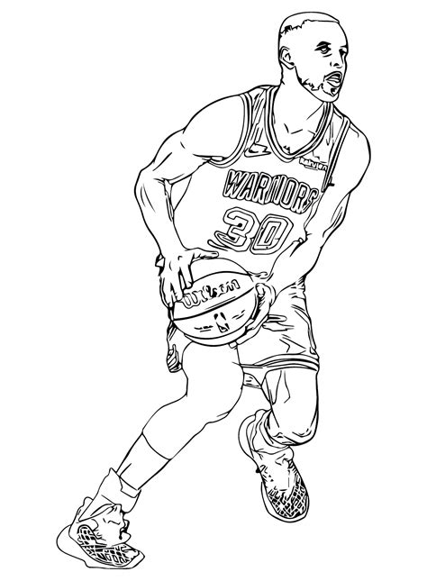 Stephen Curry Play Basketball Coloring Page Curry Coloring Page Page