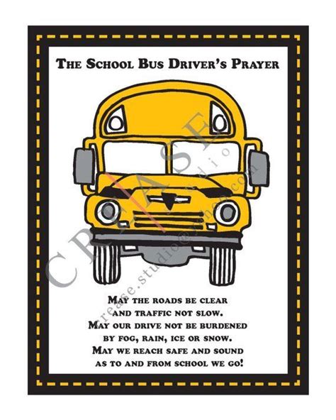 Bus Drivers Prayer 8x10 Printable Instant Download Bus Driver