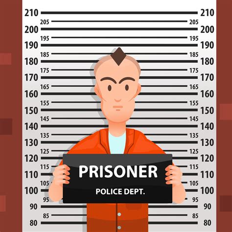 Criminal Mugshot Front View With Height Chart Behind Vector | My XXX
