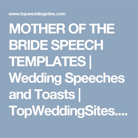 Mother Of The Bride Speech Templates Bride Speech Bride Speech