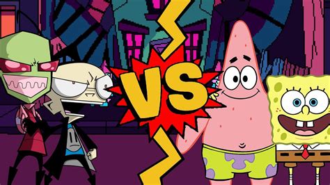 M U G E N Battles Zim Dib Vs Patrick Spongebob Invader Zim Vs Spongebob Squarepants Youtube
