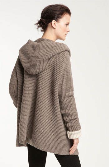 Vince Hooded Ribbed Cardigan Nordstrom Ribbed Cardigan Grey
