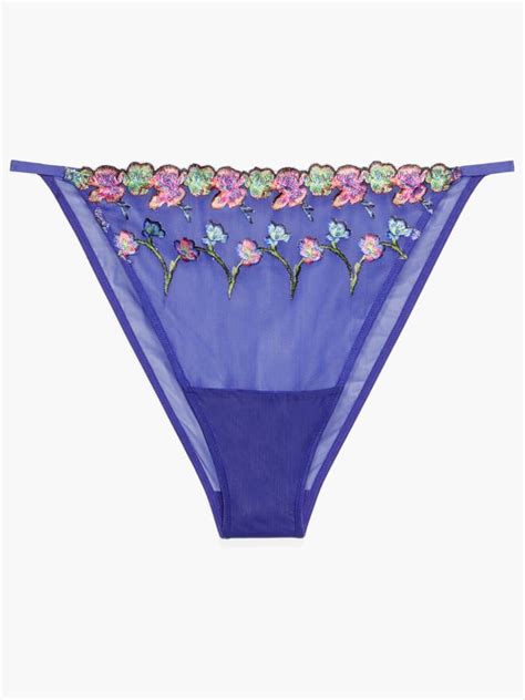 Western Wildflower String Bikini Panty In Blue And Purple Savage X