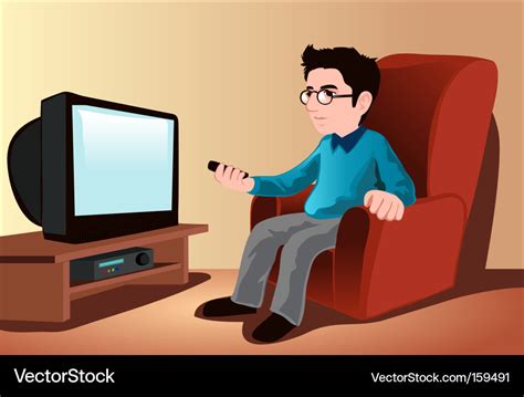 Watching Tv Royalty Free Vector Image Vectorstock