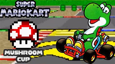 Super Mario Kart Snes Mushroom Cup 100cc Race To Mario