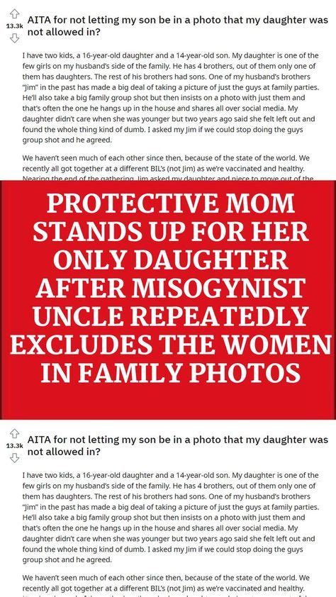 Protective Mom Stands Up For Her Only Daughter After Misogynist Uncle
