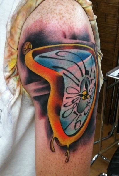 Salvador Dali Melting Clock Tattooed By Brandon Notch Tattooing