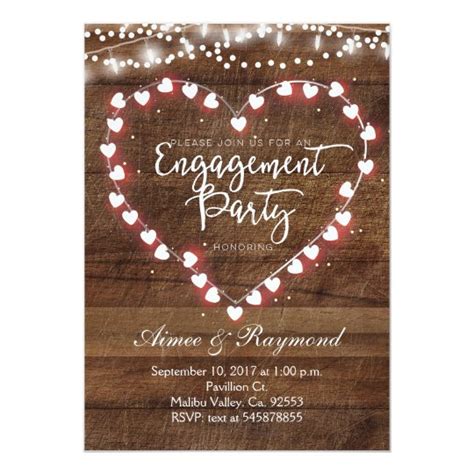 Rustic Engagement Party Invitation Au