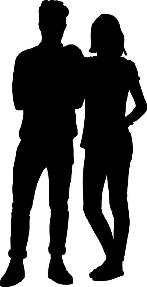 Free Silhouette Of A Man And Woman Standing Together Download Free