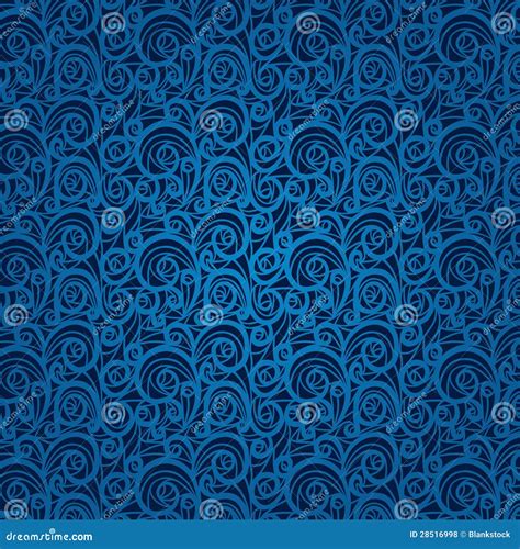 Blue Vintage Floral Pattern On A Dark Background Royalty Free Stock