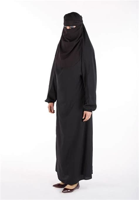 Muslim Islamic Women Full Length Plain Burkaburqa With Face Cover Veilniqab Light Blue