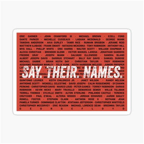 Say Their Names Sticker By Jma21203 Redbubble