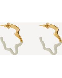 Missoma Ct Gold Plated Squiggle Chubby Two Tone Enamel Hoop Earrings