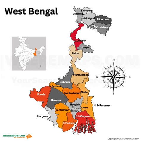 West Bengal District Map 2023 Bengal Map District Wise